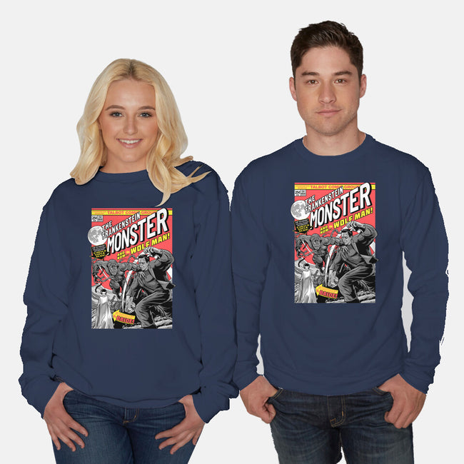 Monster V Wolf-Unisex-Crew Neck-Sweatshirt-boltfromtheblue
