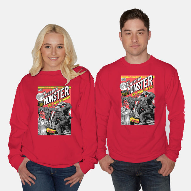 Monster V Wolf-Unisex-Crew Neck-Sweatshirt-boltfromtheblue