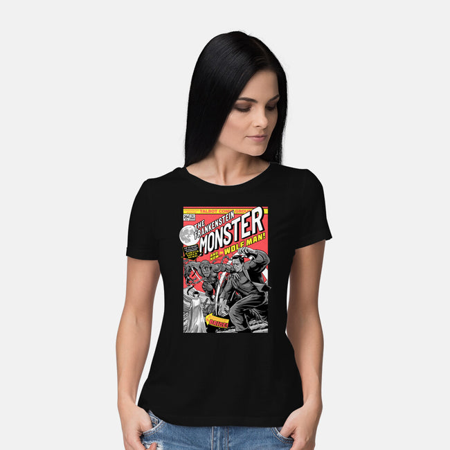 Monster V Wolf-Womens-Basic-Tee-boltfromtheblue