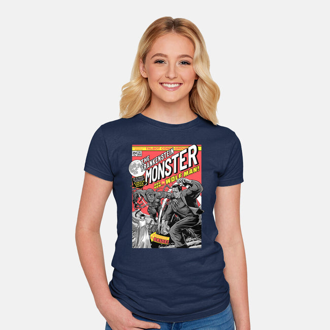 Monster V Wolf-Womens-Fitted-Tee-boltfromtheblue