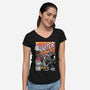 Monster V Wolf-Womens-V-Neck-Tee-boltfromtheblue
