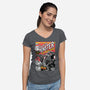 Monster V Wolf-Womens-V-Neck-Tee-boltfromtheblue