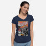 Monster V Wolf-Womens-V-Neck-Tee-boltfromtheblue