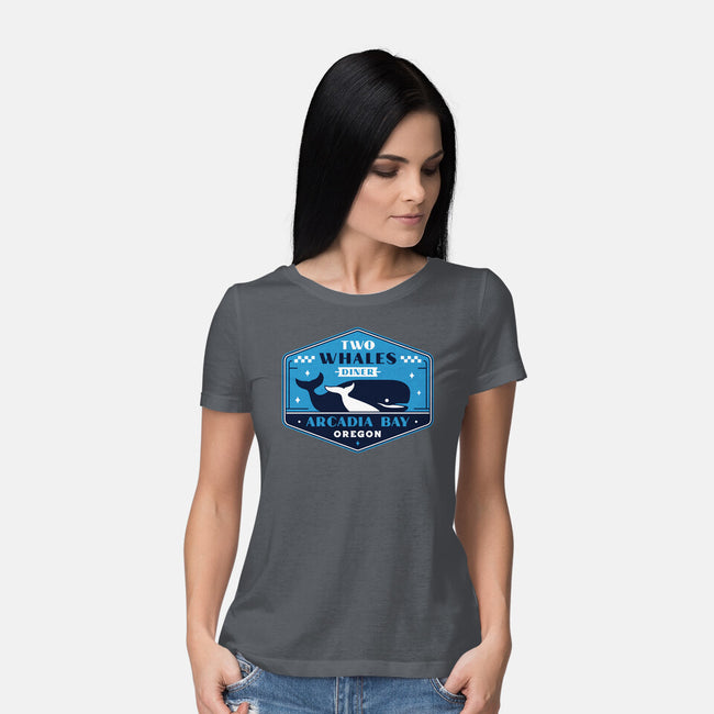 Two Whales Diner Crest-Womens-Basic-Tee-LAGELANTEE