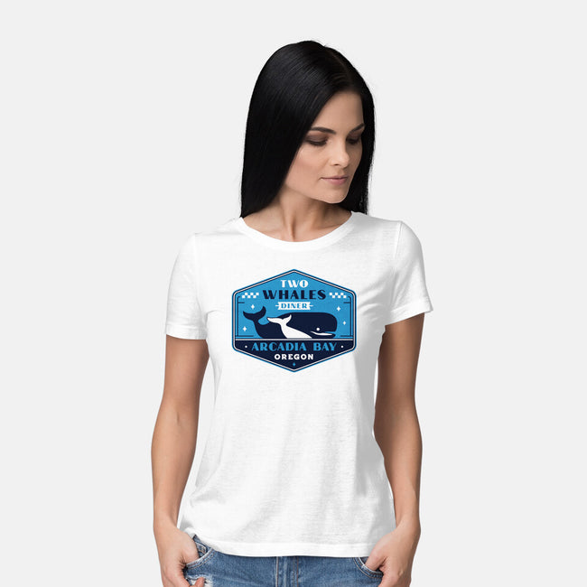 Two Whales Diner Crest-Womens-Basic-Tee-LAGELANTEE