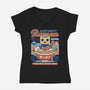 Servbot Ramen Vintage-Womens-V-Neck-Tee-LAGELANTEE