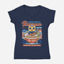 Servbot Ramen Vintage-Womens-V-Neck-Tee-LAGELANTEE