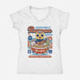 Servbot Ramen Vintage-Womens-V-Neck-Tee-LAGELANTEE
