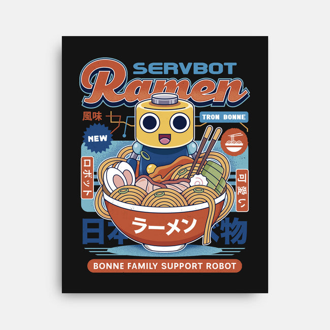 Servbot Ramen Vintage-None-Stretched-Canvas-LAGELANTEE