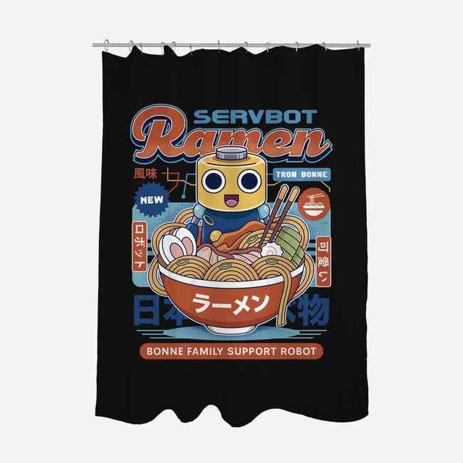 Servbot Ramen Vintage-None-Polyester-Shower Curtain-LAGELANTEE