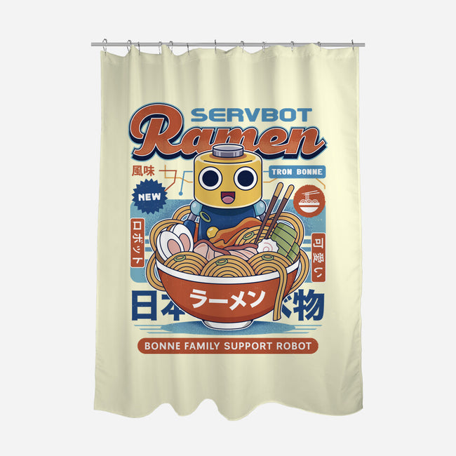Servbot Ramen Vintage-None-Polyester-Shower Curtain-LAGELANTEE