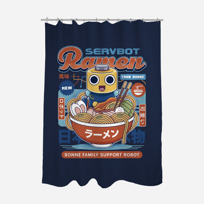 Servbot Ramen Vintage-None-Polyester-Shower Curtain-LAGELANTEE