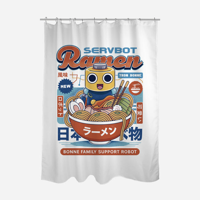 Servbot Ramen Vintage-None-Polyester-Shower Curtain-LAGELANTEE