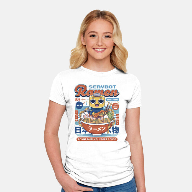 Servbot Ramen Vintage-Womens-Fitted-Tee-LAGELANTEE