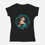 Half Pisces Half Aries-Womens-V-Neck-Tee-worlddominationforcats