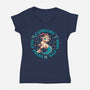 Half Pisces Half Aries-Womens-V-Neck-Tee-worlddominationforcats