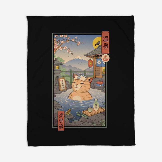Onsen Cat Meowster-None-Fleece-Blanket-vp021
