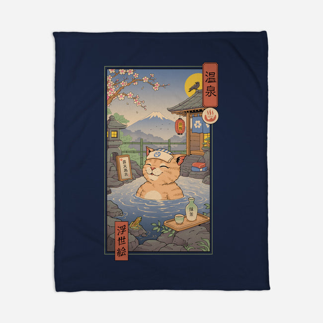 Onsen Cat Meowster-None-Fleece-Blanket-vp021