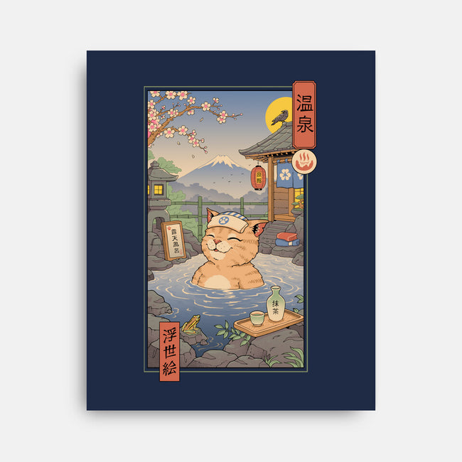 Onsen Cat Meowster-None-Stretched-Canvas-vp021