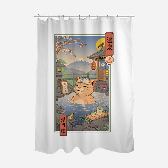Onsen Cat Meowster-None-Polyester-Shower Curtain-vp021