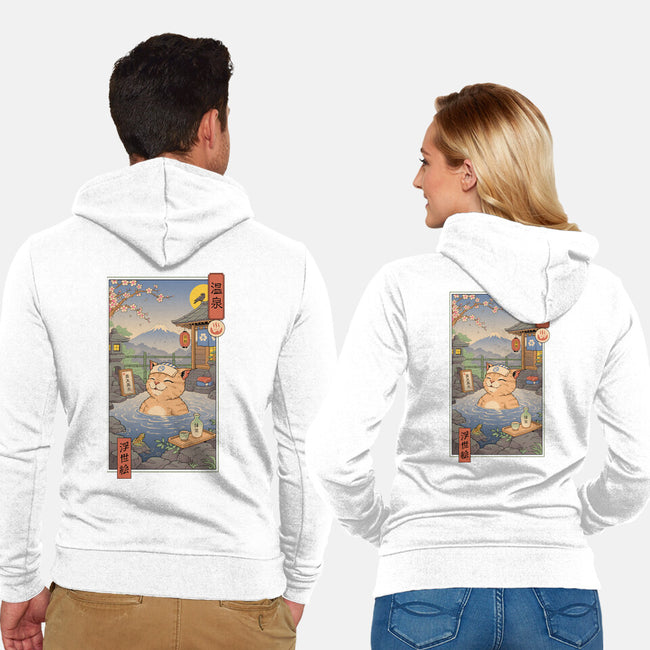 Onsen Cat Meowster-Unisex-Zip-Up-Sweatshirt-vp021