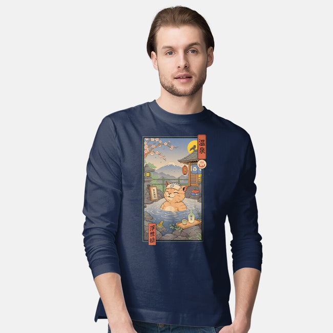 Onsen Cat Meowster-Mens-Long Sleeved-Tee-vp021