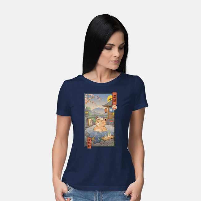 Onsen Cat Meowster-Womens-Basic-Tee-vp021