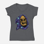 Starry Night Of Doom-Womens-V-Neck-Tee-glitchygorilla