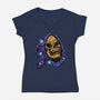 Starry Night Of Doom-Womens-V-Neck-Tee-glitchygorilla