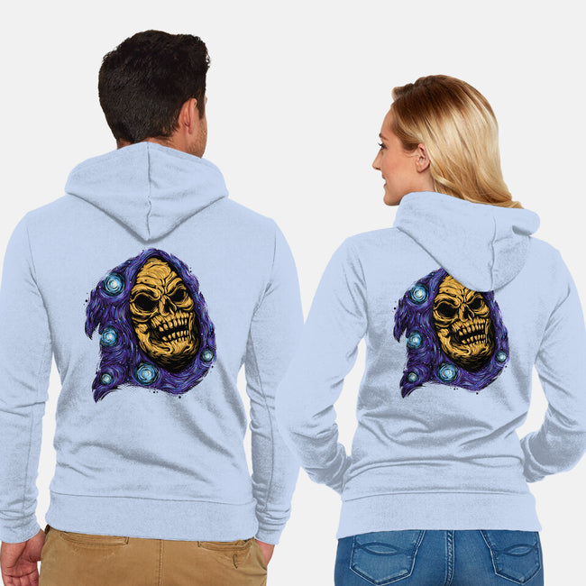 Starry Night Of Doom-Unisex-Zip-Up-Sweatshirt-glitchygorilla