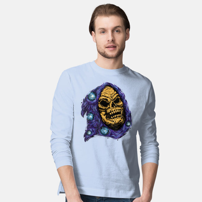 Starry Night Of Doom-Mens-Long Sleeved-Tee-glitchygorilla
