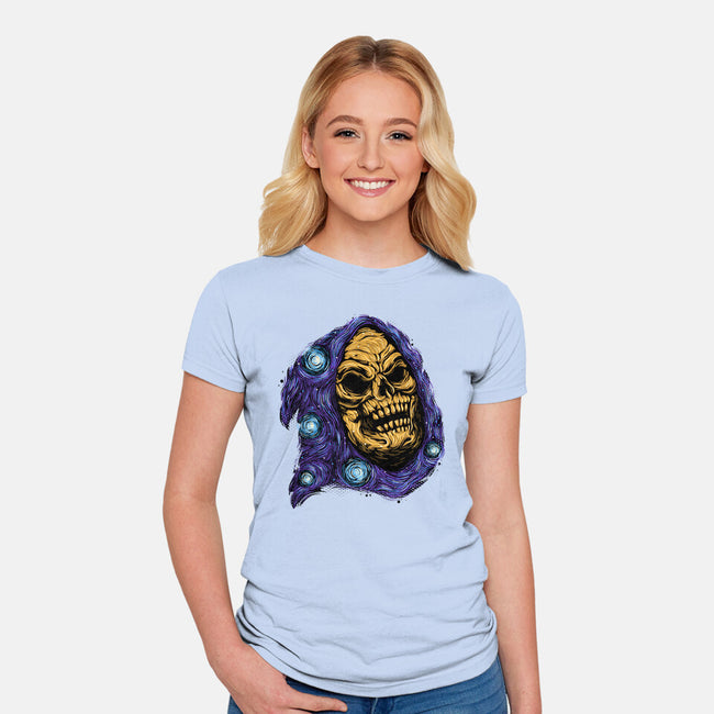 Starry Night Of Doom-Womens-Fitted-Tee-glitchygorilla