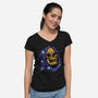 Starry Night Of Doom-Womens-V-Neck-Tee-glitchygorilla