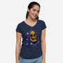 Starry Night Of Doom-Womens-V-Neck-Tee-glitchygorilla