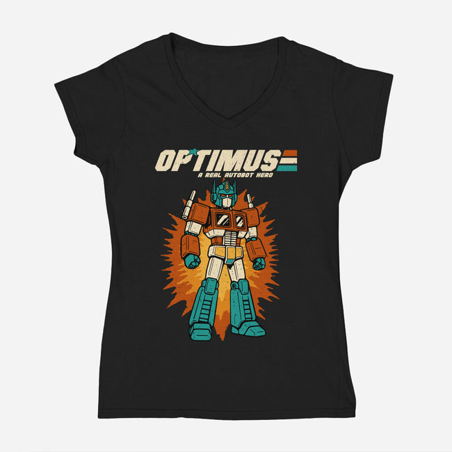 A Real Autobot Hero-Womens-V-Neck-Tee-Melonseta