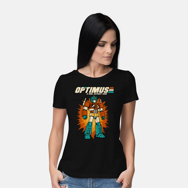 A Real Autobot Hero-Womens-Basic-Tee-Melonseta