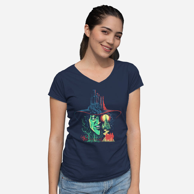 Pieces Of Oz-Womens-V-Neck-Tee-zascanauta