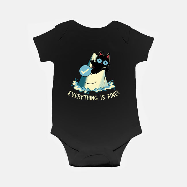 Everything Is Fine Shark Attack-Baby-Basic-Onesie-tobefonseca
