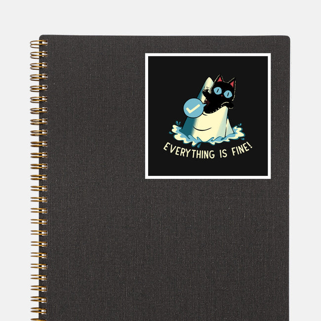 Everything Is Fine Shark Attack-None-Glossy-Sticker-tobefonseca