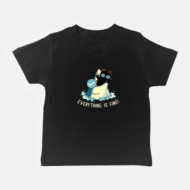 Everything Is Fine Shark Attack-Baby-Basic-Tee-tobefonseca