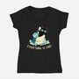 Everything Is Fine Shark Attack-Womens-V-Neck-Tee-tobefonseca