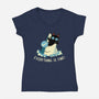 Everything Is Fine Shark Attack-Womens-V-Neck-Tee-tobefonseca