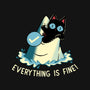 Everything Is Fine Shark Attack-Womens-Fitted-Tee-tobefonseca
