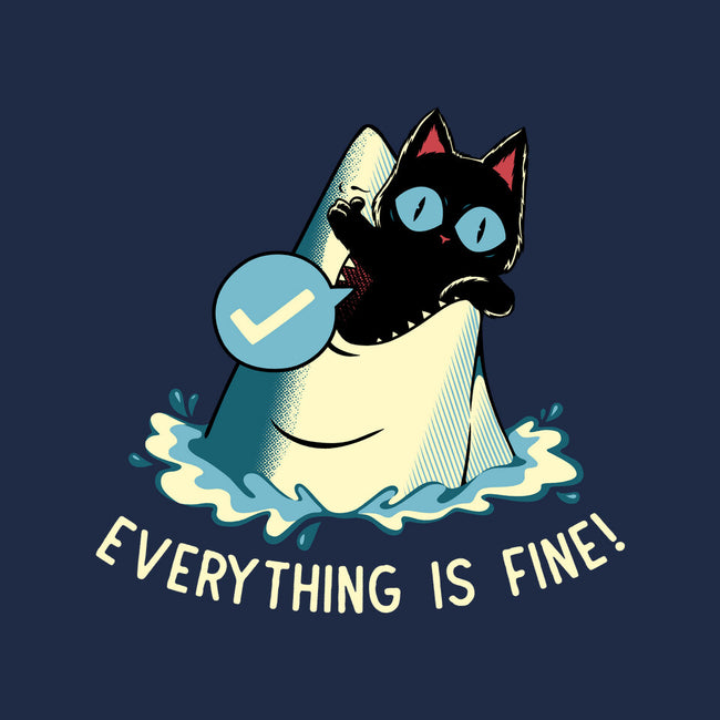 Everything Is Fine Shark Attack-Womens-Fitted-Tee-tobefonseca