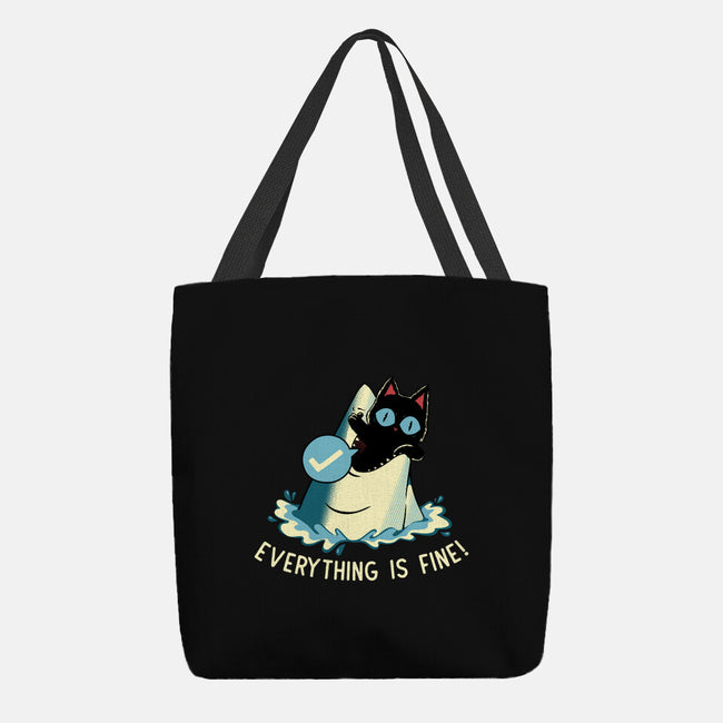 Everything Is Fine Shark Attack-None-Basic Tote-Bag-tobefonseca