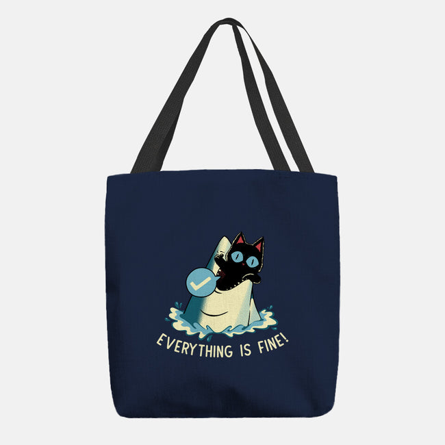 Everything Is Fine Shark Attack-None-Basic Tote-Bag-tobefonseca