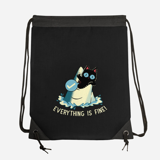 Everything Is Fine Shark Attack-None-Drawstring-Bag-tobefonseca