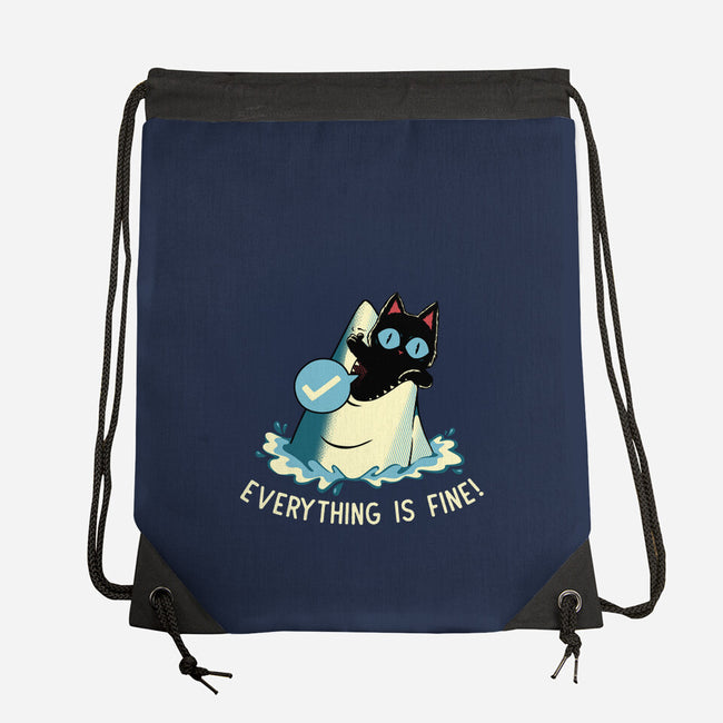 Everything Is Fine Shark Attack-None-Drawstring-Bag-tobefonseca