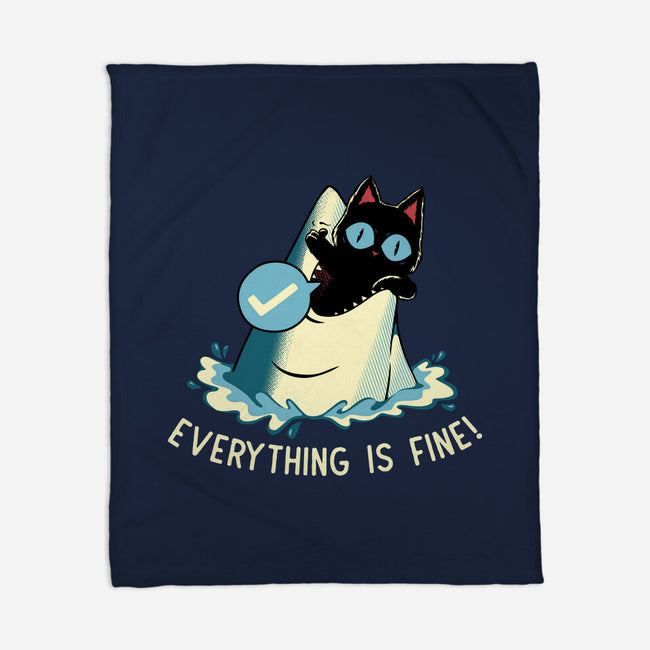 Everything Is Fine Shark Attack-None-Fleece-Blanket-tobefonseca