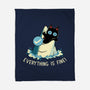 Everything Is Fine Shark Attack-None-Fleece-Blanket-tobefonseca